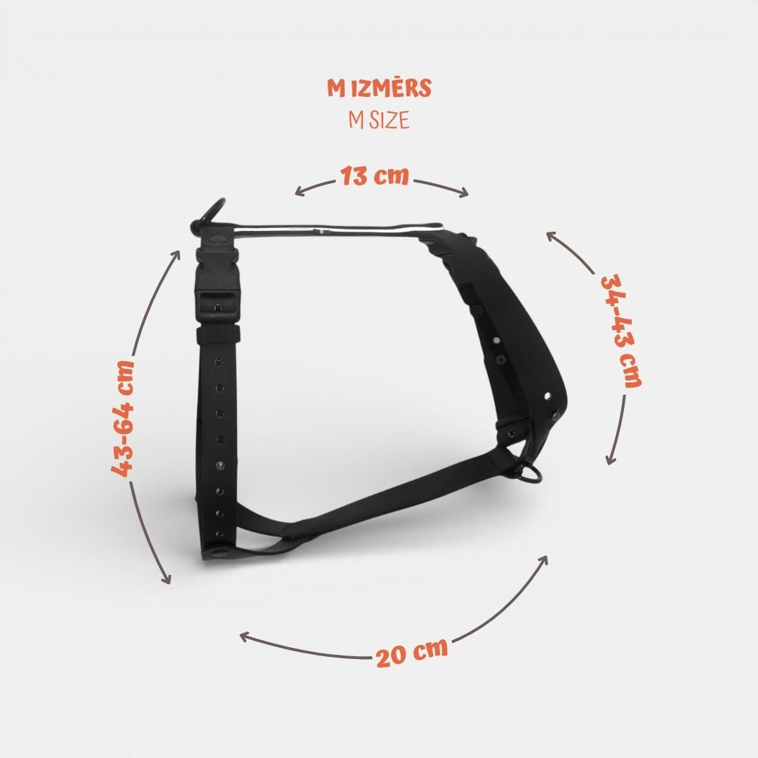 EasyFit anatomiset ja vedenkestävät koiran valjaat - Musta