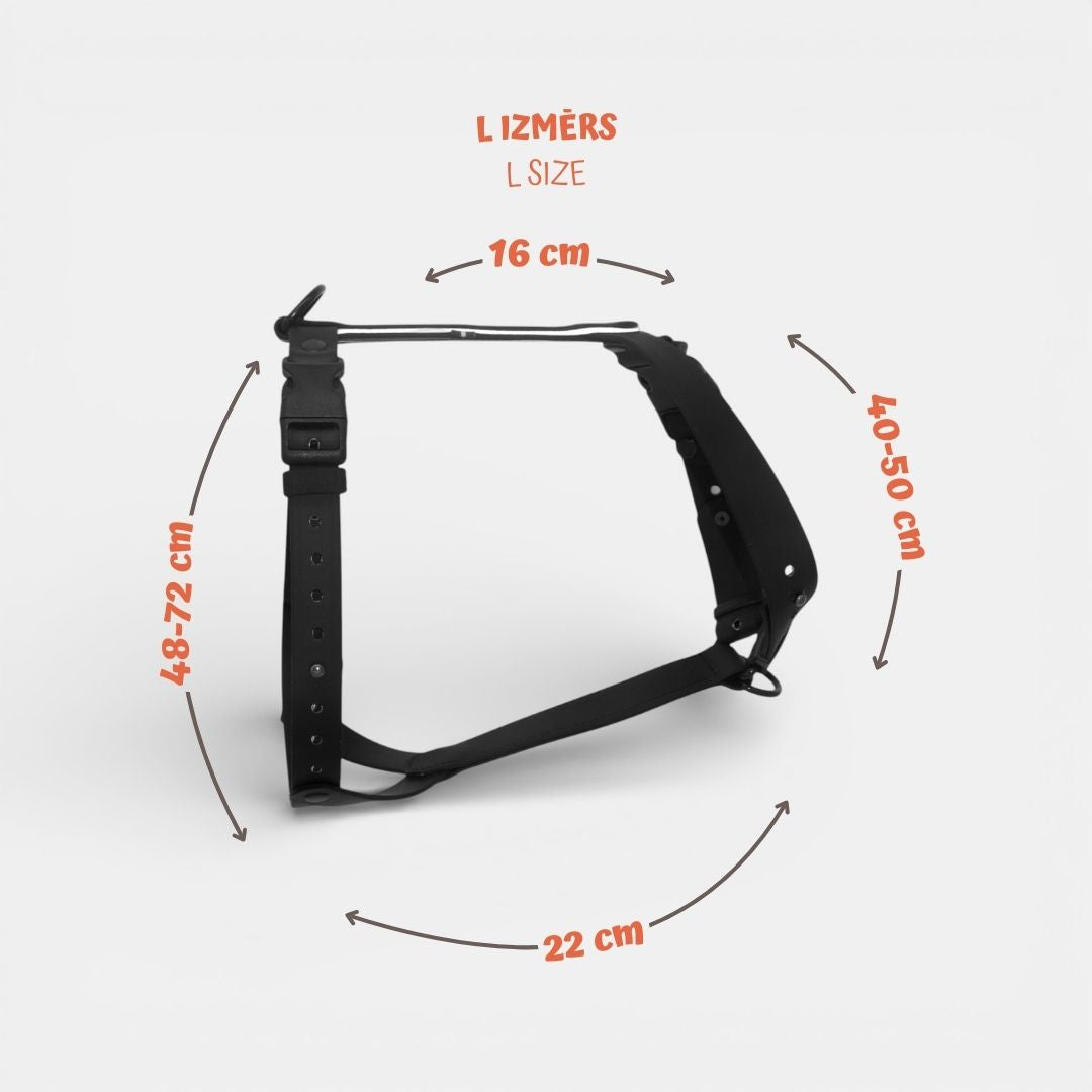 EasyFit anatomiset ja vedenkestävät koiran valjaat - Musta