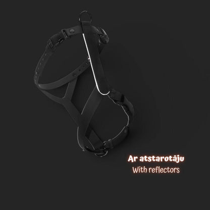 EasyFit anatomiset ja vedenkestävät koiran valjaat - Musta